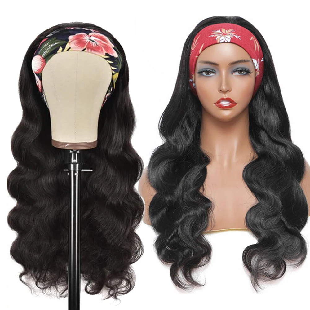 Body Wave Headband Wig 180% Density Remy Human Hair for Black Women