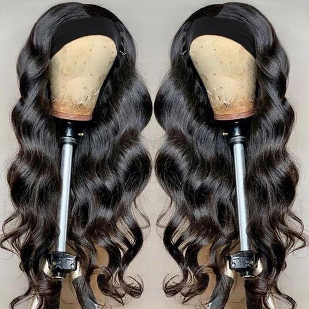 Body Wave Headband Wig 180% Density Remy Human Hair for Black Women