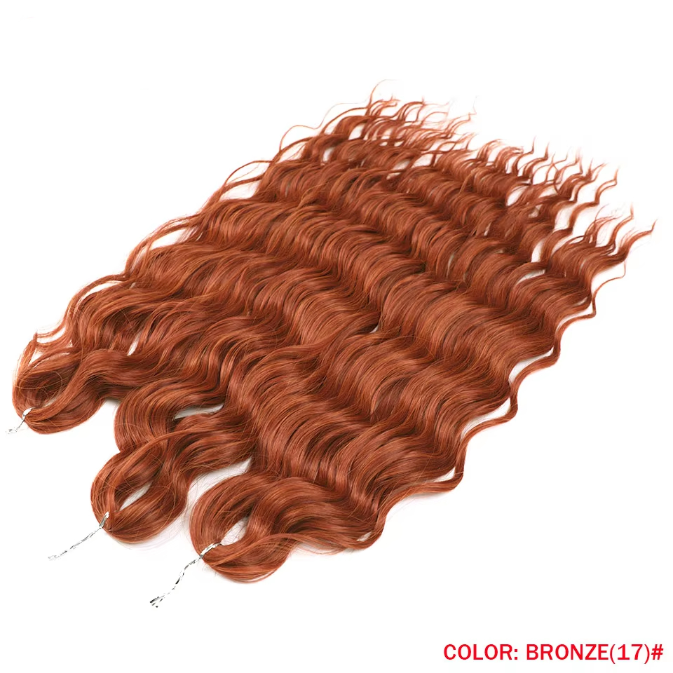 Ombre Blonde Loose Deep Wave Synthetic Braiding Hair Extensions, Water Wave Twist Crochet Hair