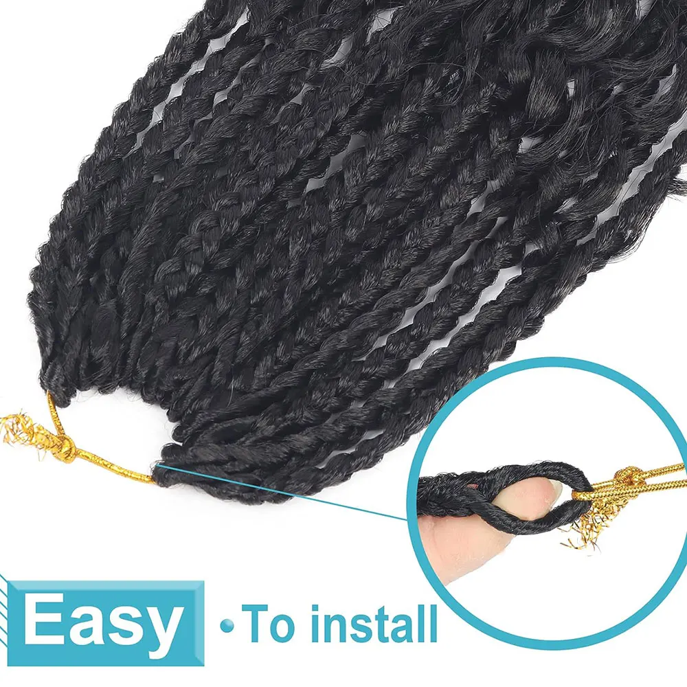 Goddess Bohemian Box Braids with Curly Ends, Synthetic Crochet Hair for Black Women