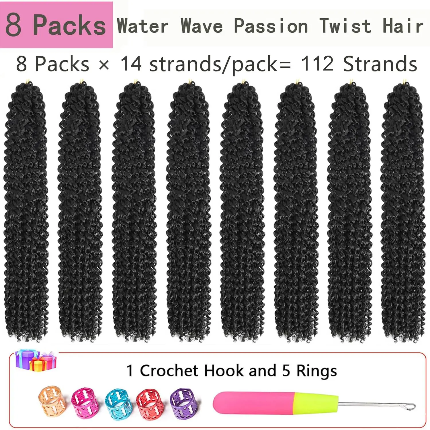 Passion Twist Water Wave Synthetic Crochet Hair, Boho Locs, Faux Locs, Butterfly Braiding Style