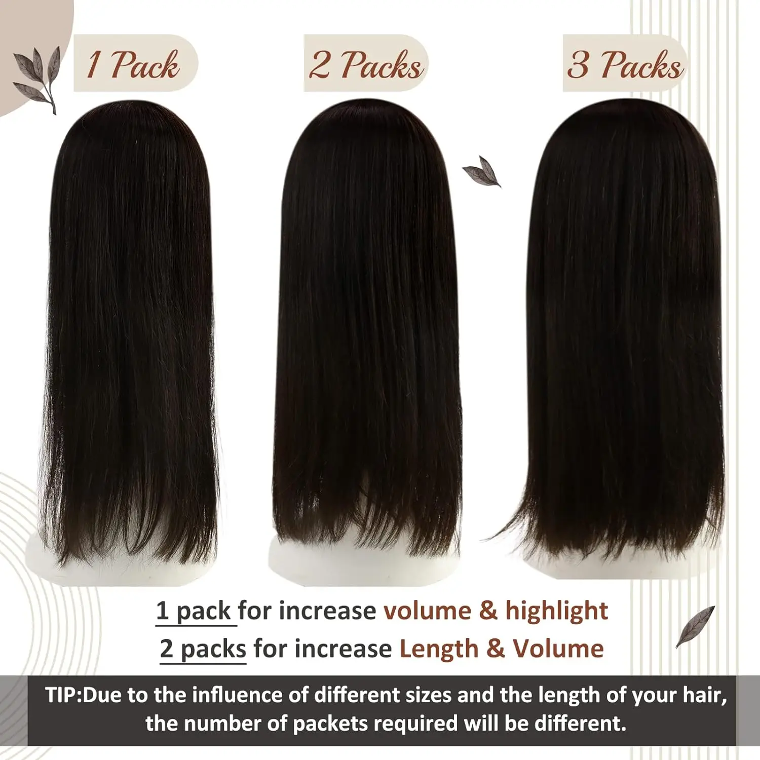 Balayage Clip-in Human Hair Extensions, Double Weft Natural Soft Hair for Women
