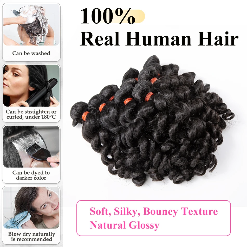 Loose Deep Wave Brazilian Human Hair Bundles, 100% Natural Extensions