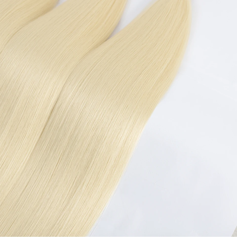 Bone Straight Synthetic Hair Extensions, Long Yaki Weaving, Full to End Natural Look