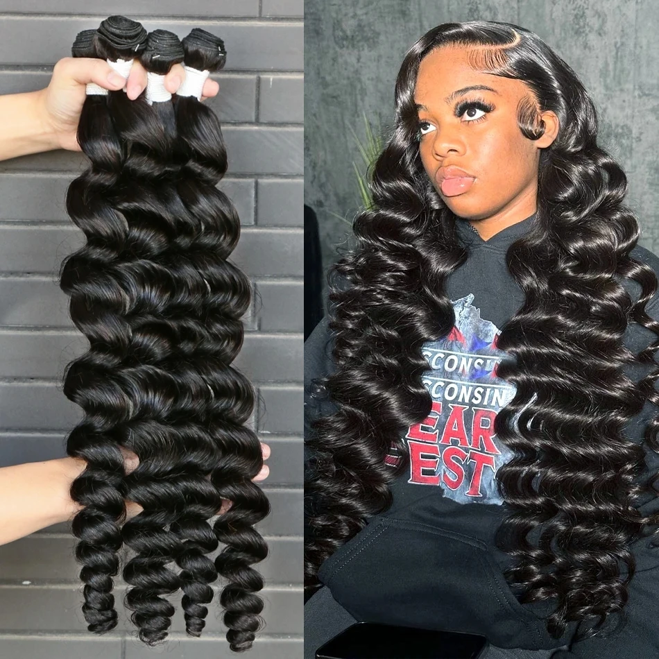 Loose Wave Indian Raw Virgin Human Hair Extensions, Unprocessed Water Curly Weft Bundles
