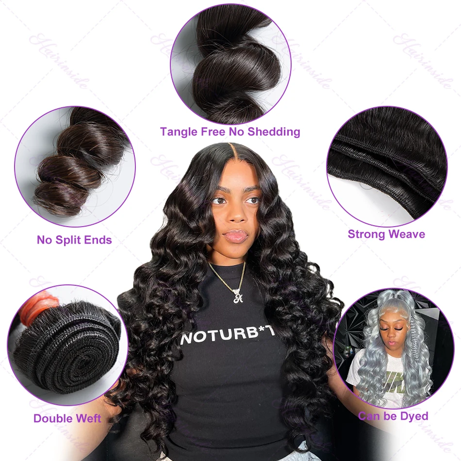 Loose Wave Indian Raw Virgin Human Hair Extensions, Unprocessed Water Curly Weft Bundles