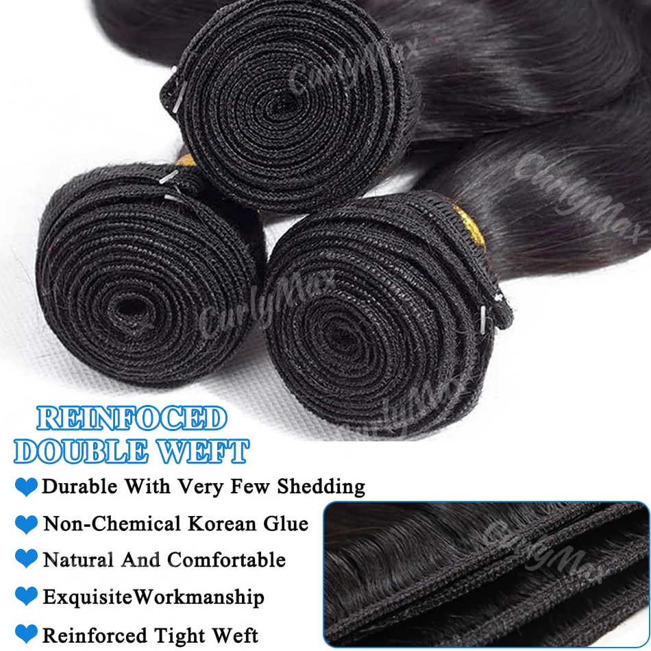 Body Wave Brazilian Remy Human Hair Bundles, Water Wavy Weave Extensions