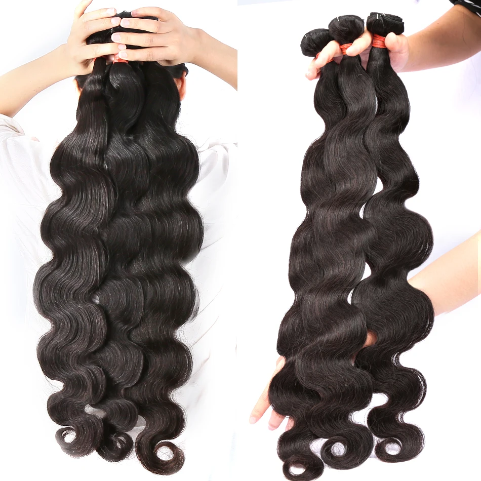 Body Wave Remy Human Hair Bundles, Water Wavy Weave, Double Drawn Natural Extensions