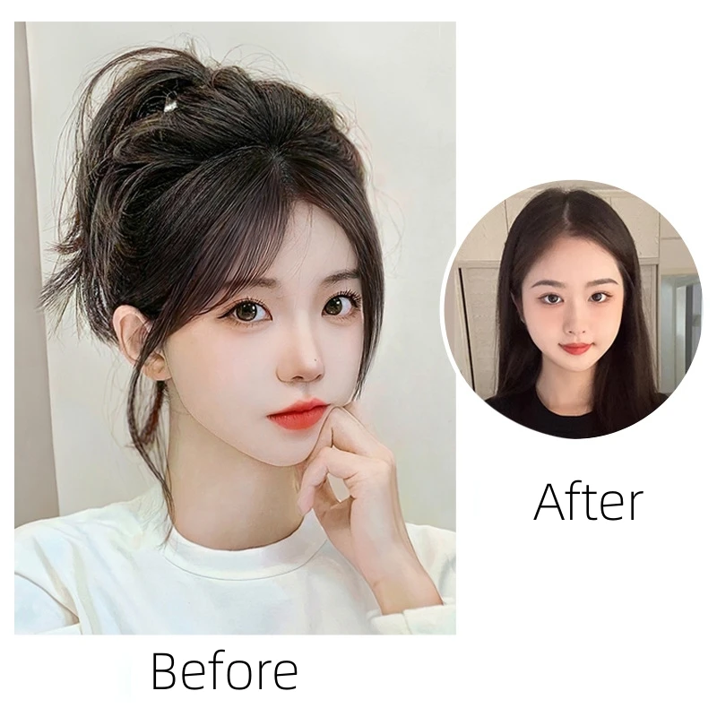 Clip-In Baby Hair Natural Human Hair Side Bangs Invisible Edge Fringe for Women