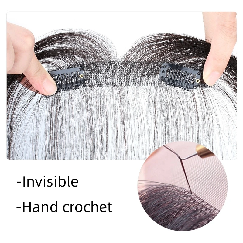 Clip-In Baby Hair Natural Human Hair Side Bangs Invisible Edge Fringe for Women