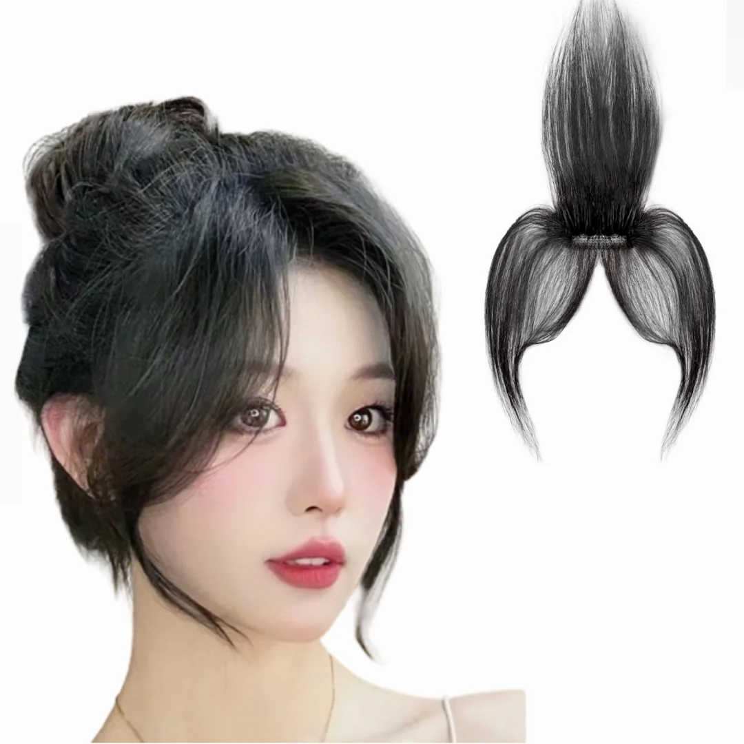 Clip-In Baby Hair Natural Human Hair Side Bangs Invisible Edge Fringe for Women