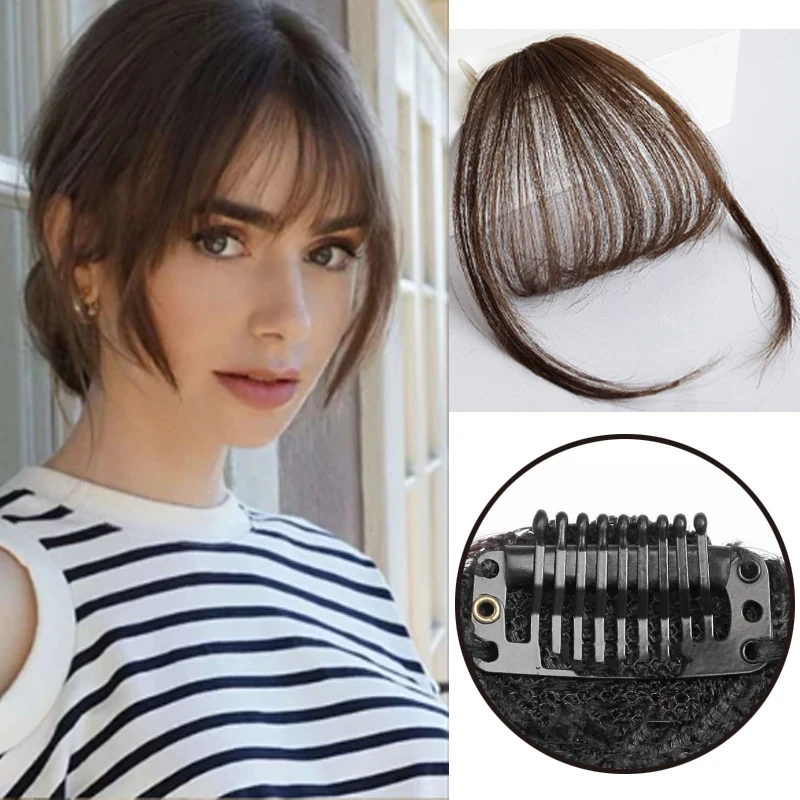 Synthetic French Style Air Bangs Clip-In Extension False Tassel Wig for Women