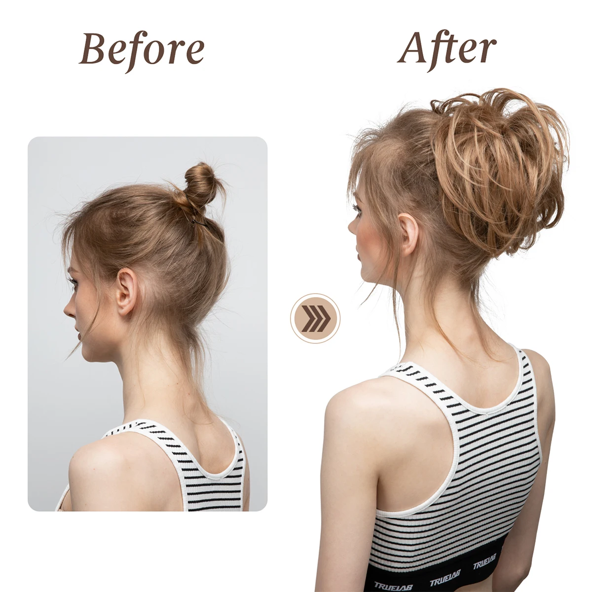 Synthetic Messy Bun Hairpiece Curly Scrunchie Wrap Elastic Chignon Tail Updo for Women