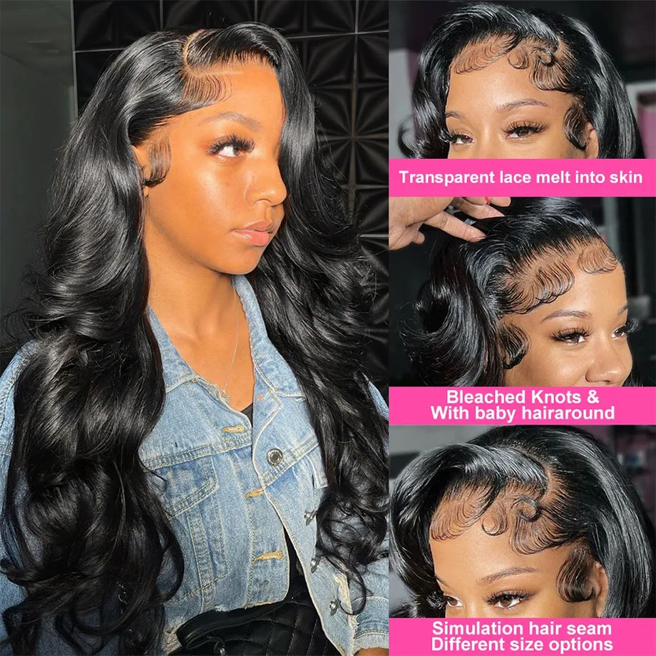 Body Wave HD Lace Frontal Brazilian Human Hair Wig 360 Pre-Plucked Lace for Women