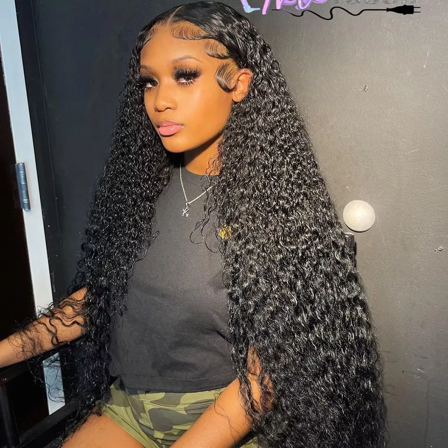 Water Wave Lace Front Wig HD Lace Frontal 360 Curly Human Hair Wig for Women