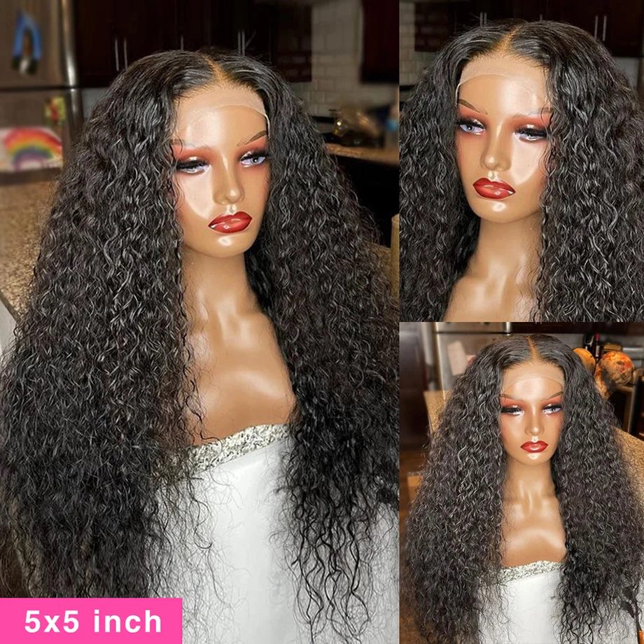 Water Wave Lace Front Wig HD Lace Frontal 360 Curly Human Hair Wig for Women