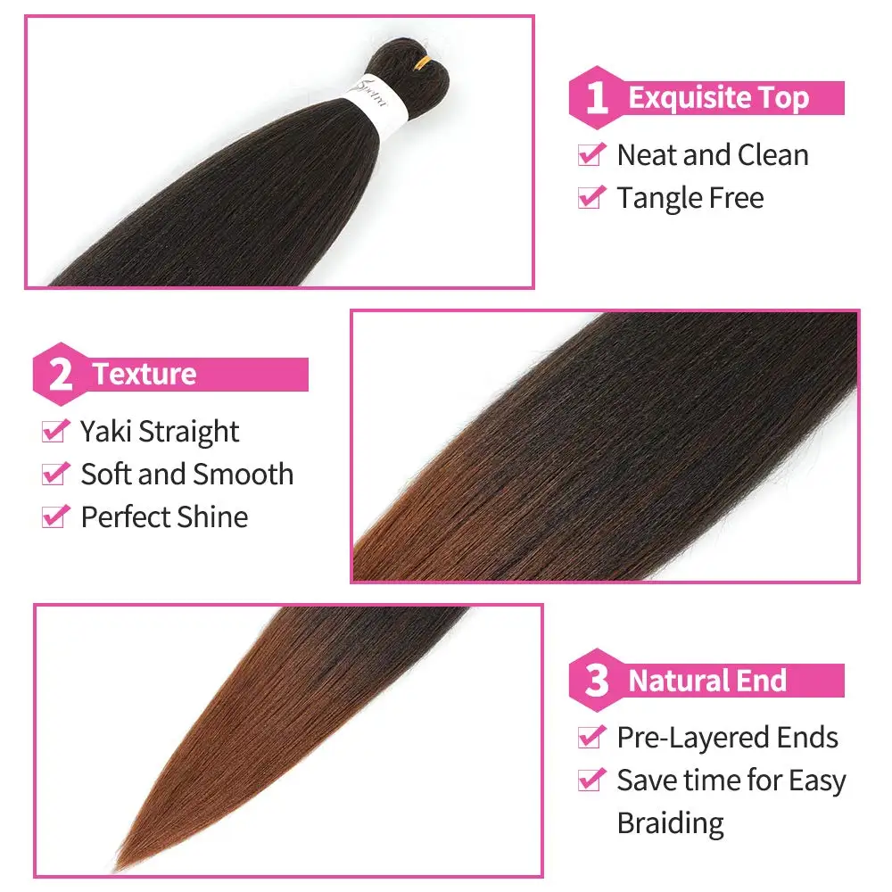 Pre-Stretched Synthetic Braiding Hair Extensions, Jumbo Braids for Senegalese Twist and Box Braids