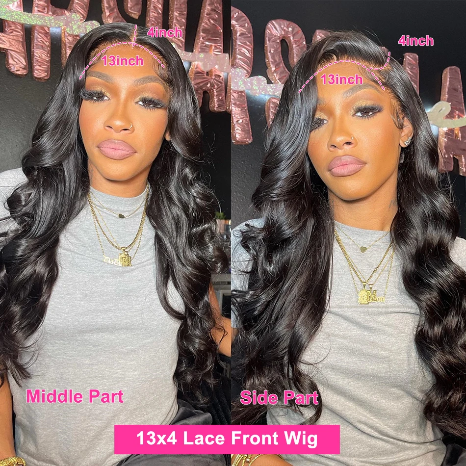 Full Lace Wig Human Hair Pre-Plucked Body Wave HD Lace Frontal Brazilian Hair for Black Women