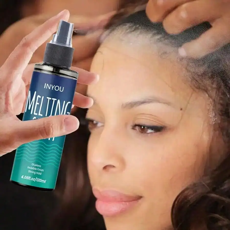 Lace Melting Holding Spray, Glue-less Hair Adhesive for Wigs, Strong Natural Finish Hold