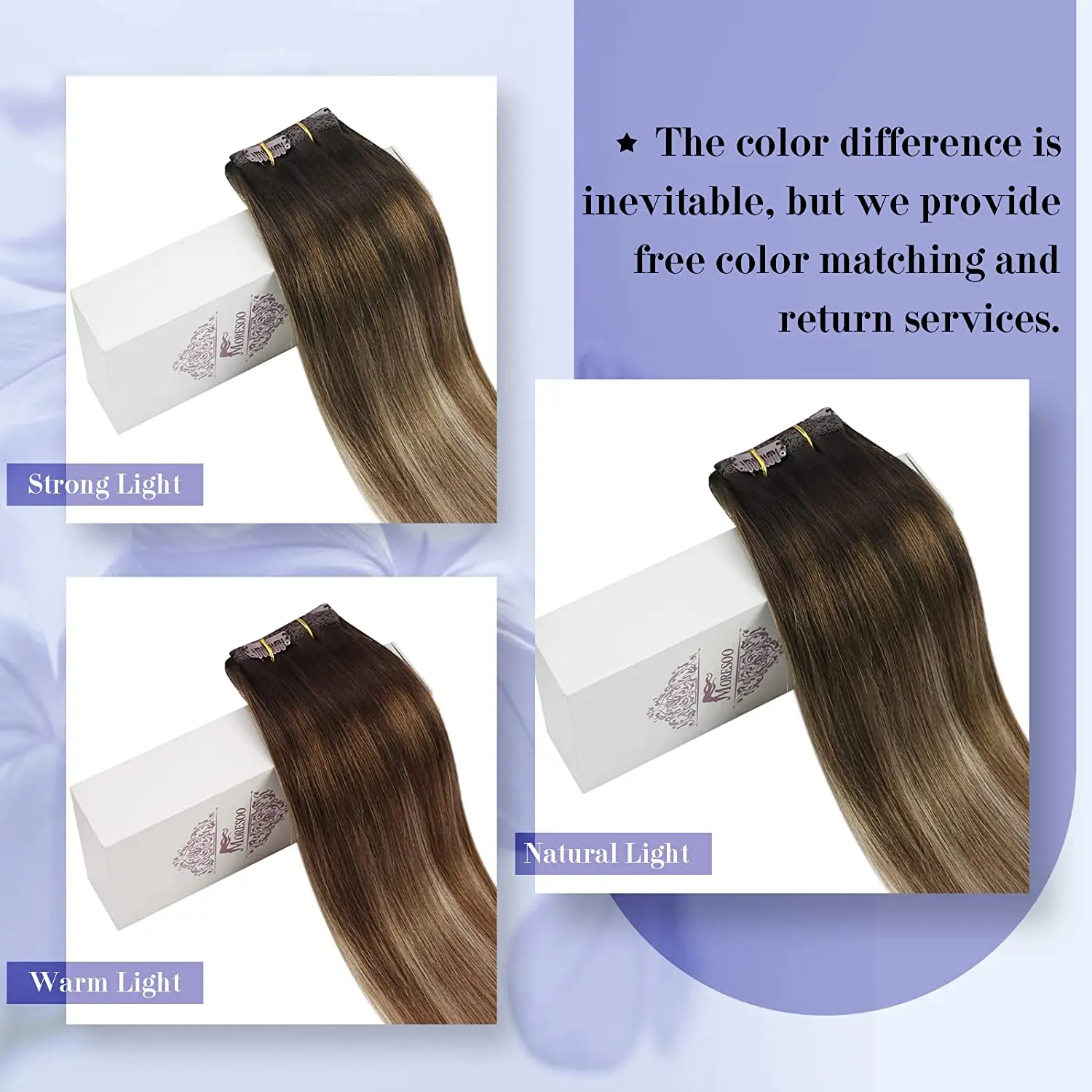 Clip-In Real Natural Remy Straight Human Hair Extensions Set