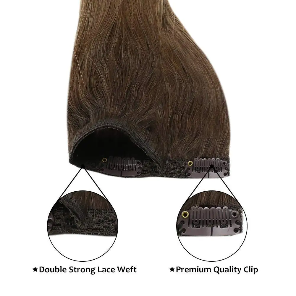 Clip-In Real Natural Remy Straight Human Hair Extensions Set