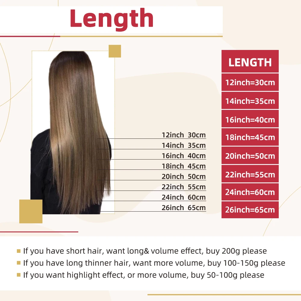 Clip-In Real Natural Remy Straight Human Hair Extensions Set