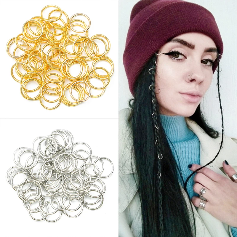 Mixed Color Hair Braid Beads, Dreadlock Cuffs and Rings, Opening Hoop Accessories for Braids