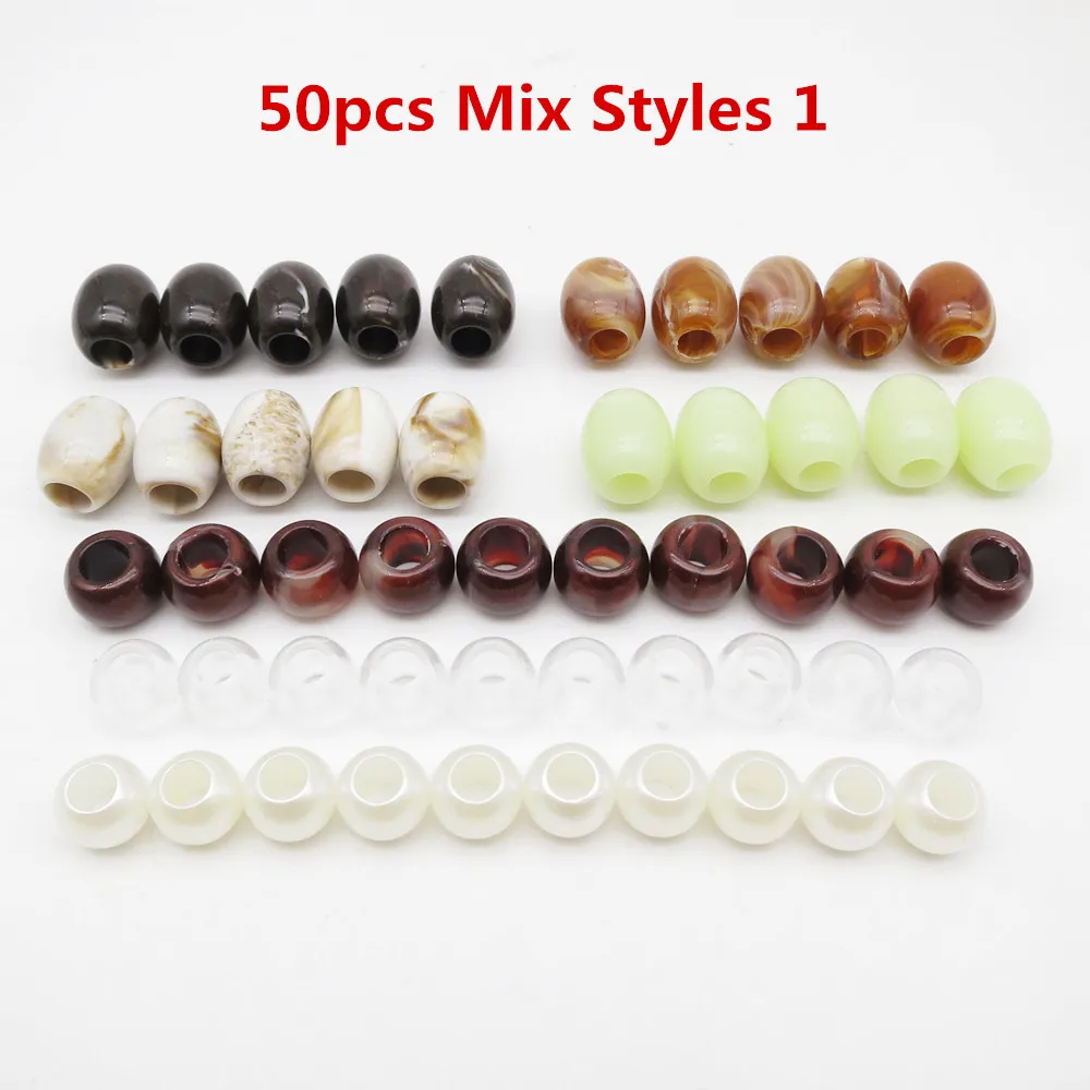 Mixed Style Plastic Crochet Hair Braid Beads and Rings, Accessories for Kids, Girls, and Women