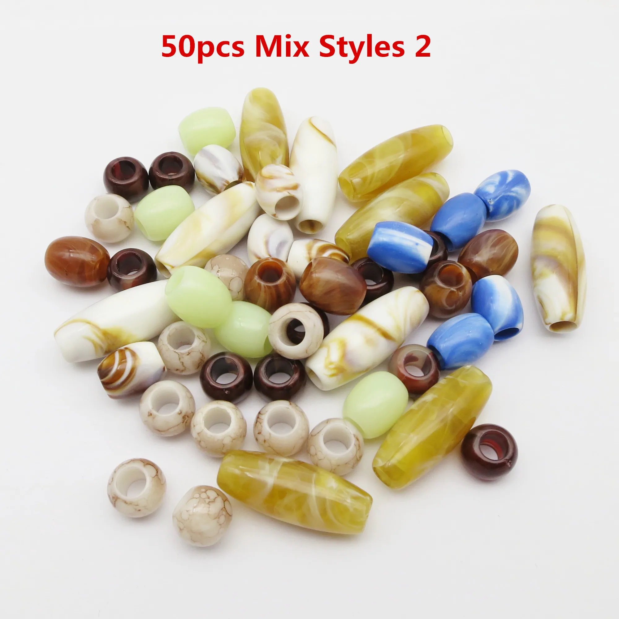 Mixed Style Plastic Crochet Hair Braid Beads and Rings, Accessories for Kids, Girls, and Women