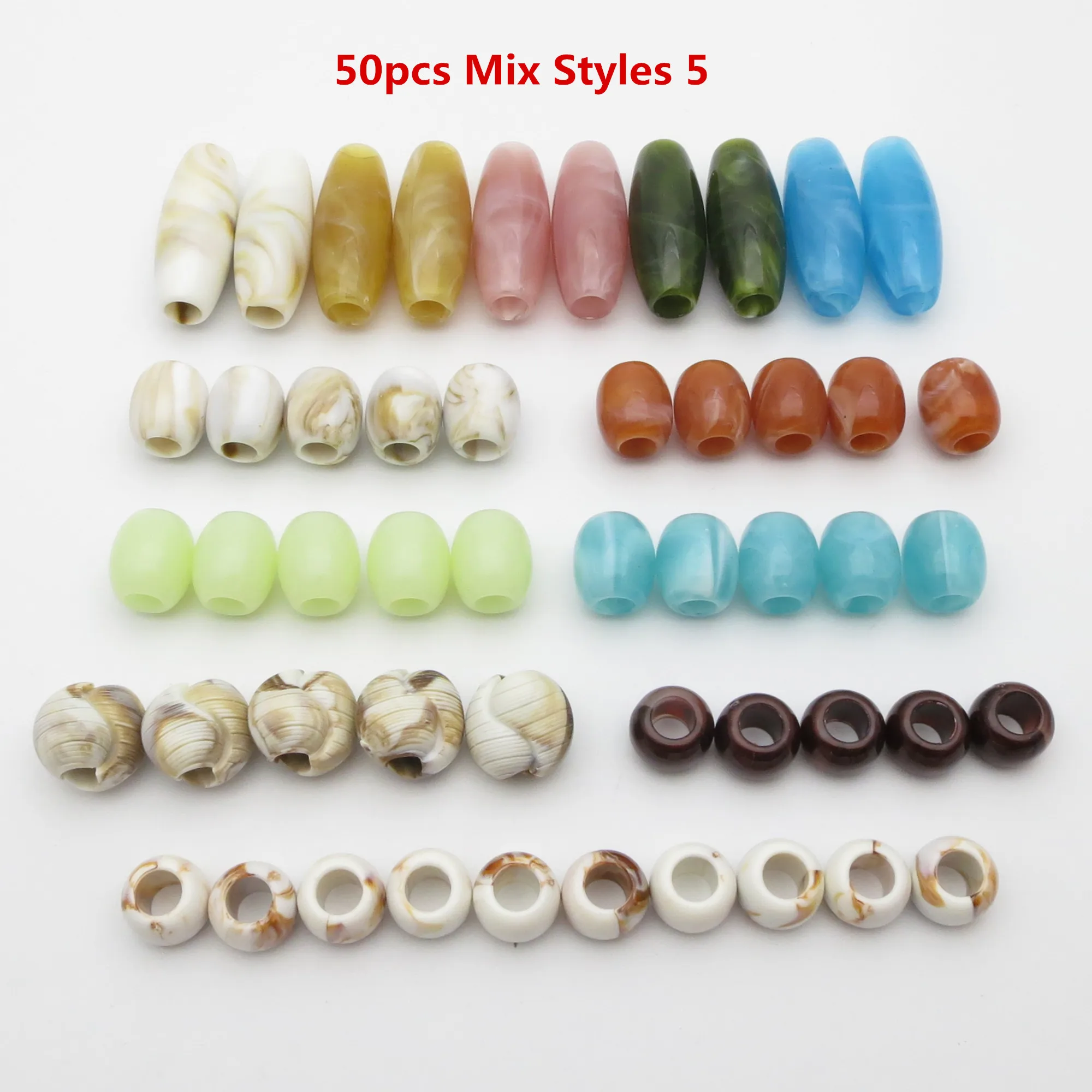 Mixed Style Plastic Crochet Hair Braid Beads and Rings, Accessories for Kids, Girls, and Women