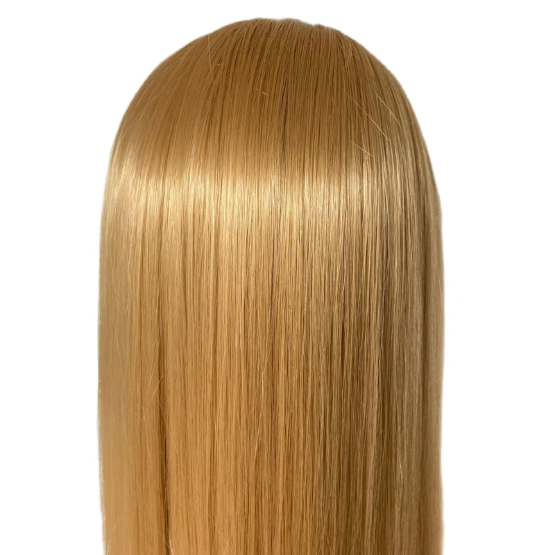 Straight Synthetic Fiber Training Mannequin Head for Makeup, Braiding Practice, and Salon Styling