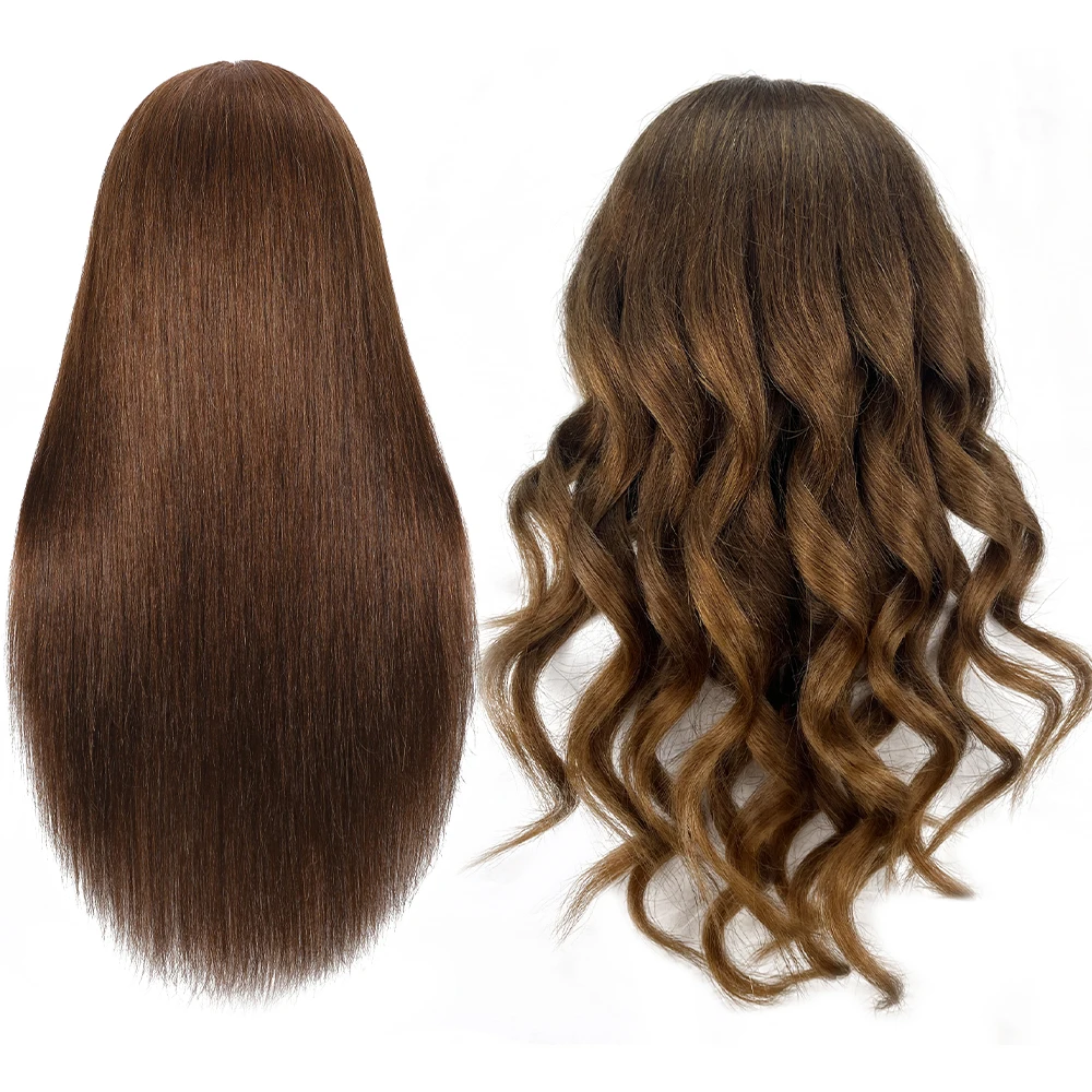 Real Human Hair Mannequin Head for Hair Training, Styling, and Salon Practice Hairstyles