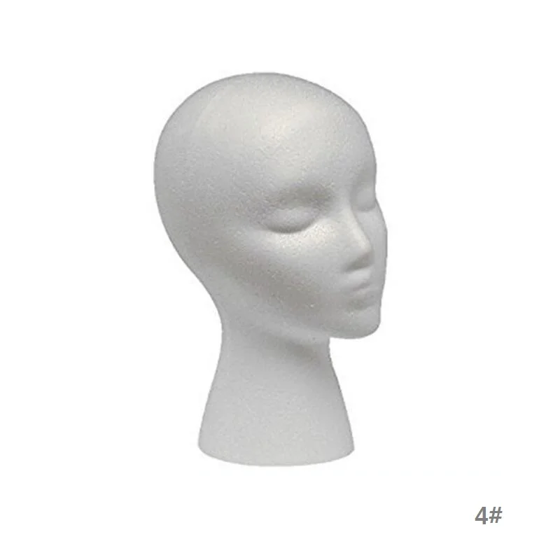 White Foam Wig Display Prop, Styrofoam Mannequin Head for Wig, Hat, and Cap Holder