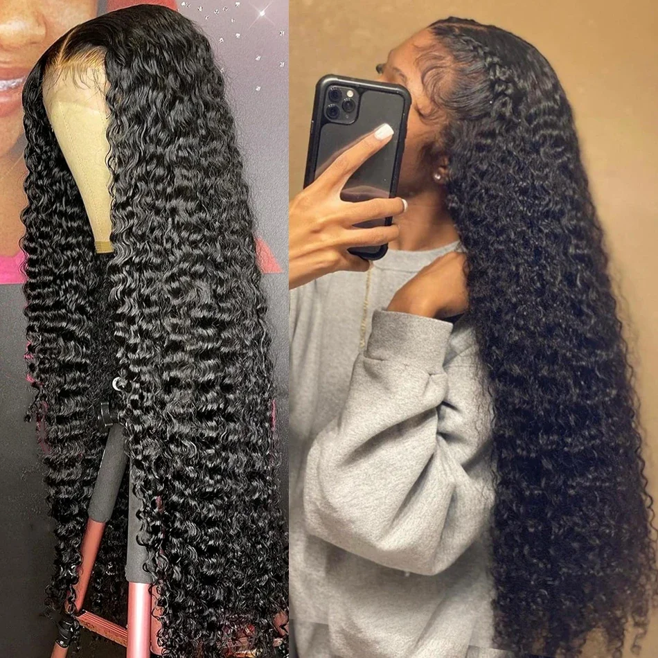 HD Water Wave Lace Front Wig, 13x6 Loose Deep Wave Human Hair with Curly 5x5 Closure for Women