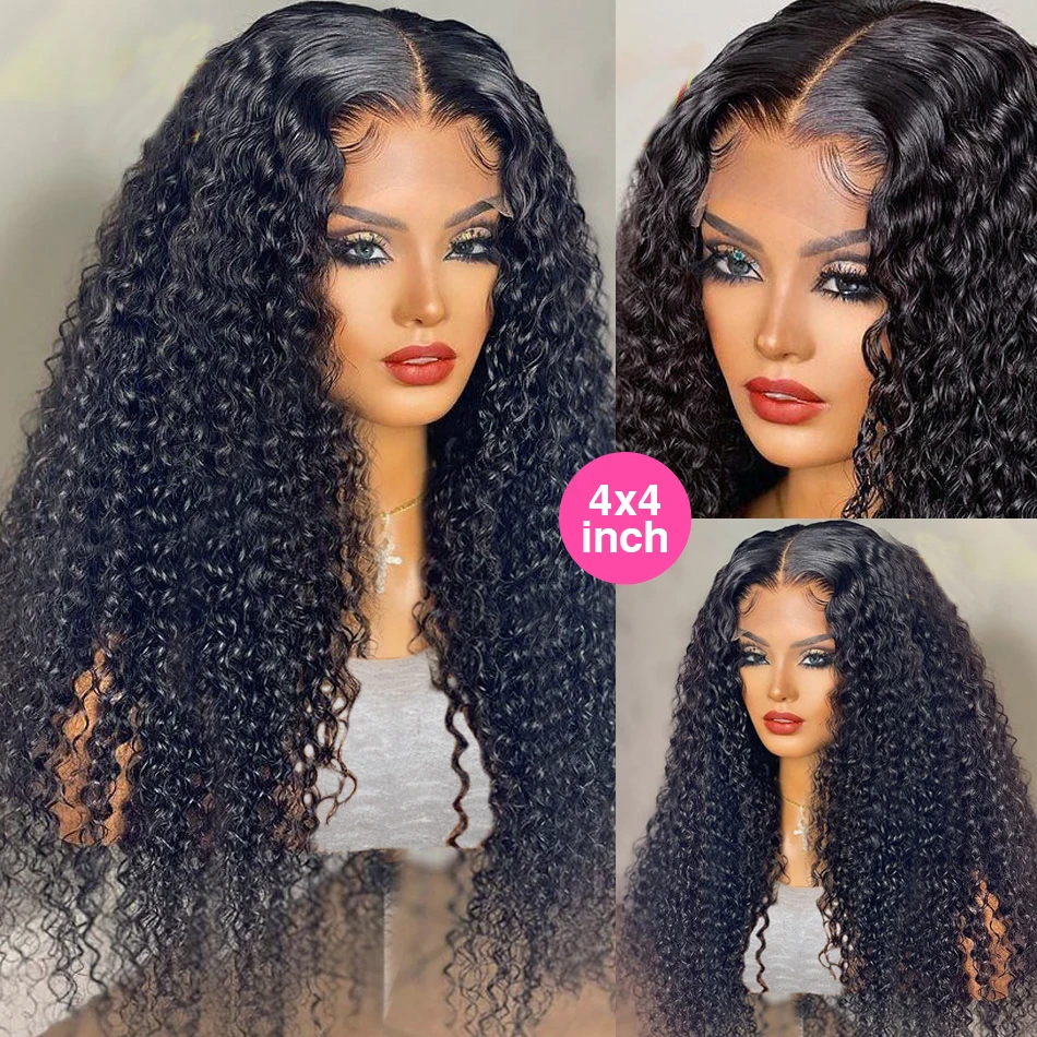 HD Water Wave Lace Front Wig, 13x6 Loose Deep Wave Human Hair with Curly 5x5 Closure for Women