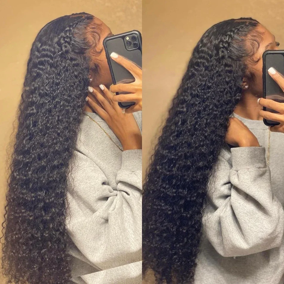 HD Water Wave Lace Front Wig, 13x6 Loose Deep Wave Human Hair with Curly 5x5 Closure for Women