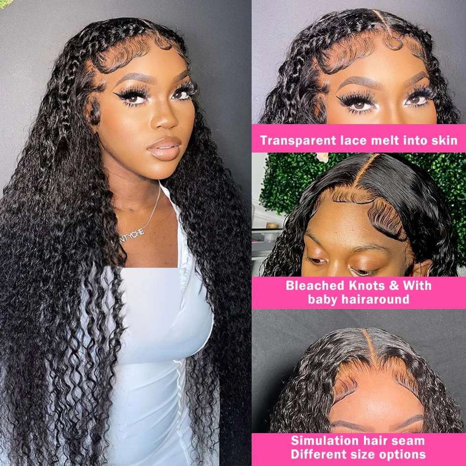 HD Water Wave Lace Front Wig, 13x6 Loose Deep Wave Human Hair with Curly 5x5 Closure for Women