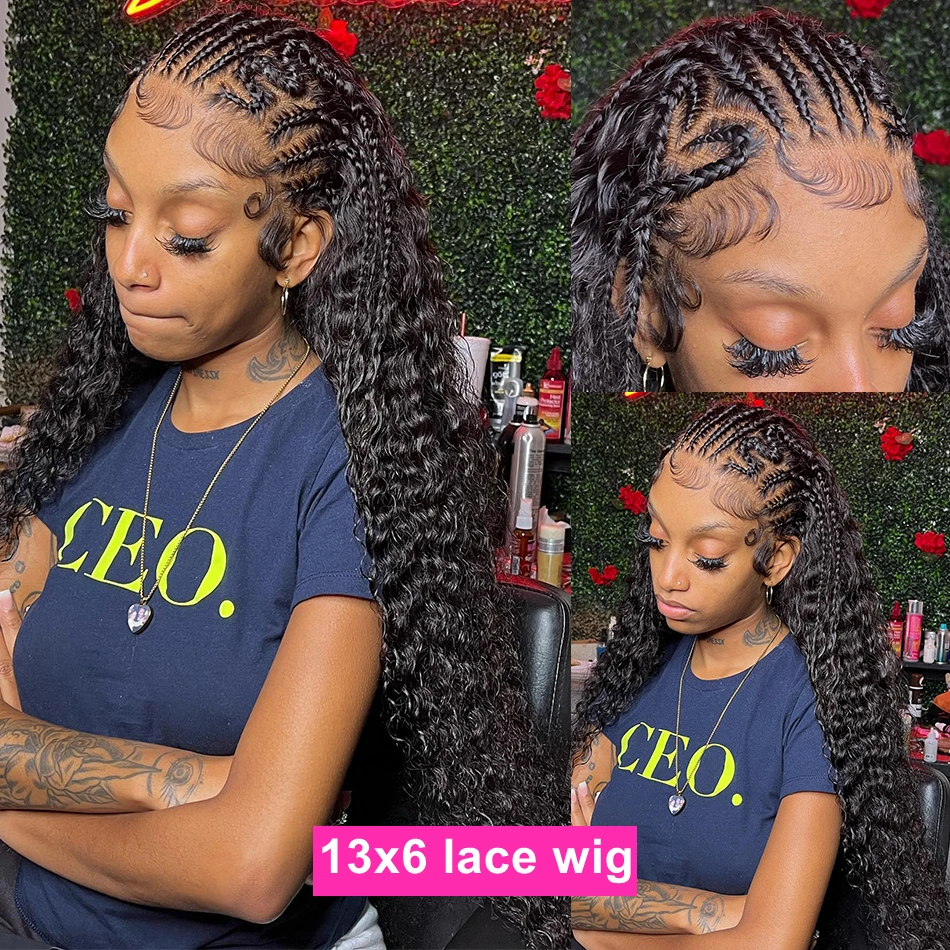 HD Lace Frontal Wig, Water Deep Wave Human Hair, High-Density Curly Wig for Black Women