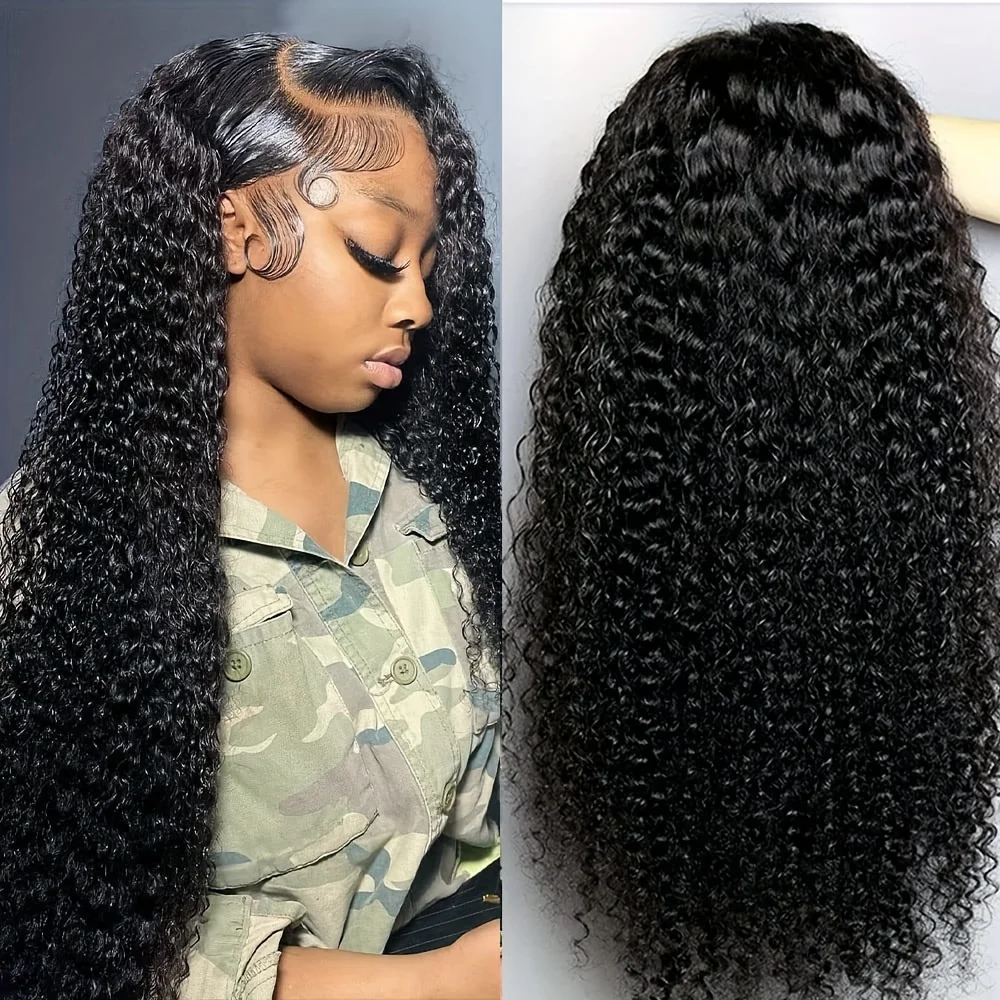 HD Lace Frontal Wig, Water Deep Wave Human Hair, High-Density Curly Wig for Black Women