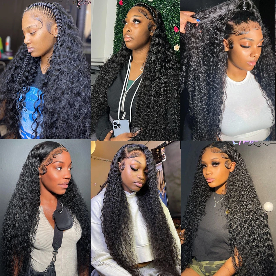 HD Lace Frontal Wig, Water Deep Wave Human Hair, High-Density Curly Wig for Black Women