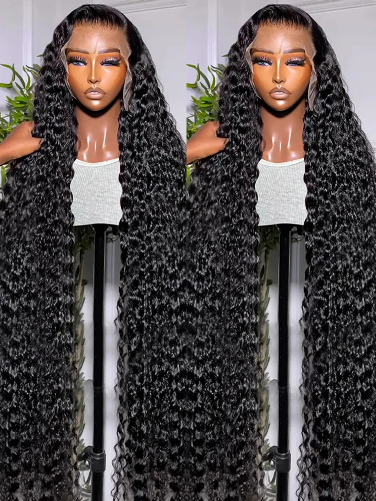 Deep Wave HD Lace Frontal Wig, Water Wave Curly Human Hair, High-Density Lace Front for Women