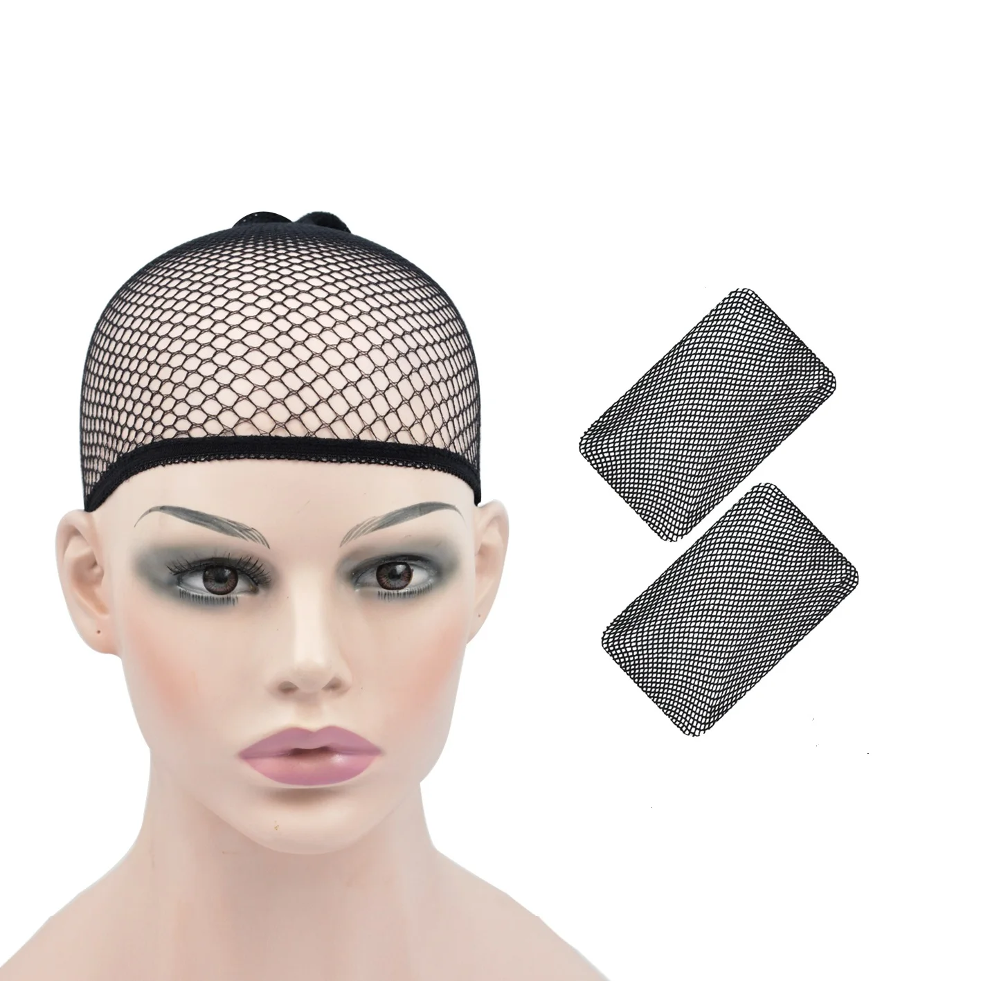 Open-Ended Mesh Wig Cap Hair Nets for Women, Pack of 2