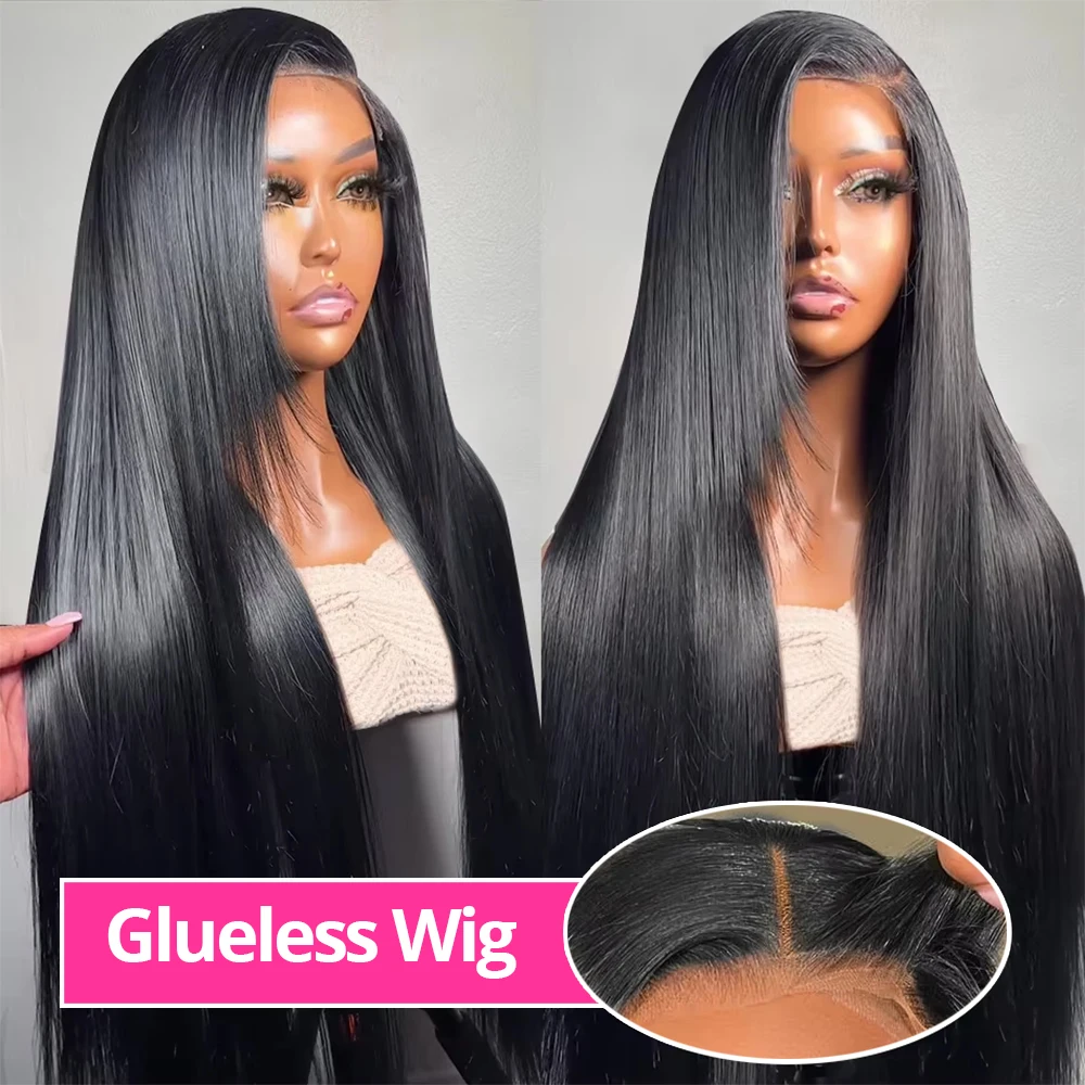 Pre-Cut 250% Brazilian Bone Straight HD Lace Frontal Wig Ready to Wear