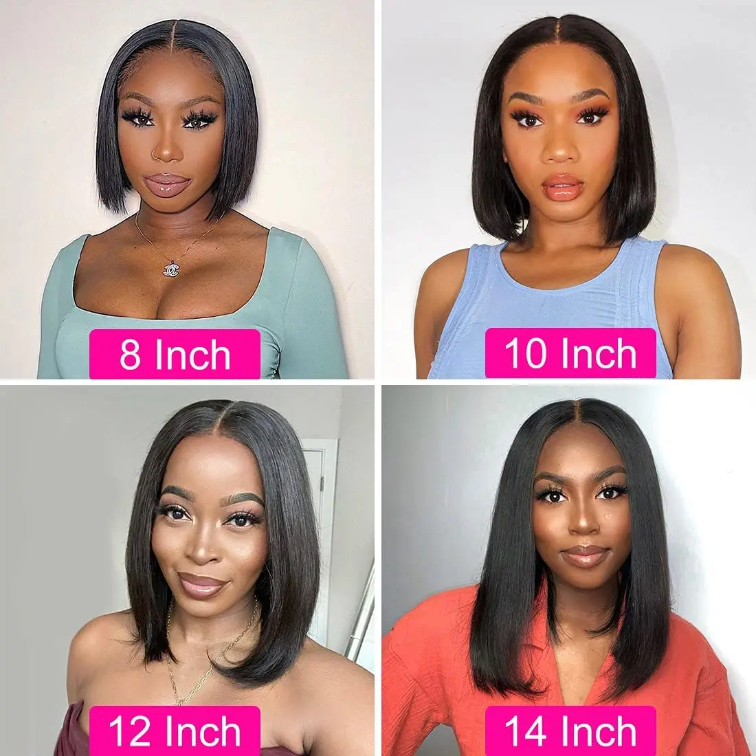 Sun-Ray T-Part Lace Front Human Hair Wig 180% Density Short Straight Bob